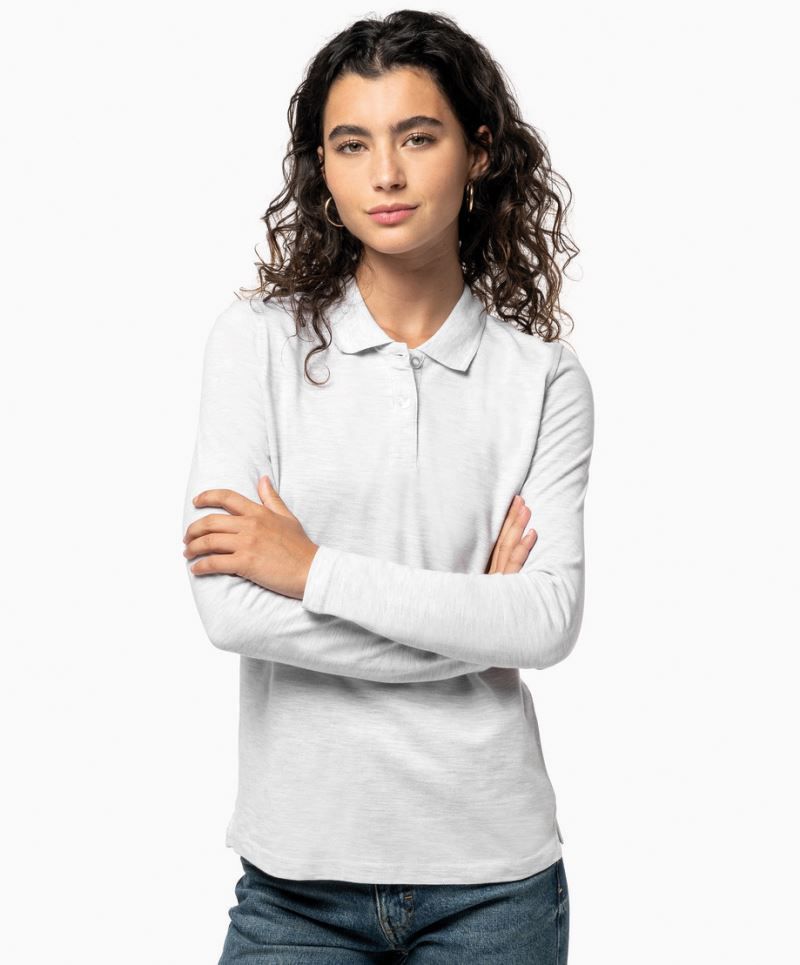 Kariban Ladies' Piqué Polo long-sleeve - Image 4